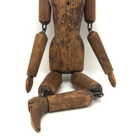 Antique Carved, Articulated Figure (Minus One Leg!)
