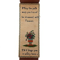 May the Path Way Your Travel be Strewed with Flowers, Antique Punch Paper Embroidery Bookmark