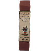 May the Path Way Your Travel be Strewed with Flowers, Antique Punch Paper Embroidery Bookmark