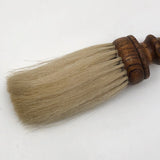Antique Horsehair Barber's Brush with Turned Wood Handle