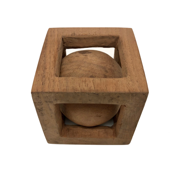 Big Ball in Cage Whimsy - 3 Inch Cube