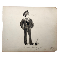 Sailor Laddie 1903 Pen and Ink Drawing
