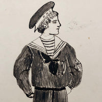 Sailor Laddie 1903 Pen and Ink Drawing
