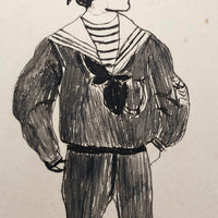 Sailor Laddie 1903 Pen and Ink Drawing