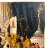 Exquisite 1854 Oil on (Relined) Canvas History Painting of King's Coronation, A. Moreaux