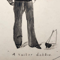 Sailor Laddie 1903 Pen and Ink Drawing