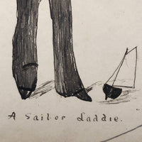 Sailor Laddie 1903 Pen and Ink Drawing