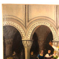 Exquisite 1854 Oil on (Relined) Canvas History Painting of King's Coronation, A. Moreaux