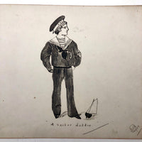 Sailor Laddie 1903 Pen and Ink Drawing