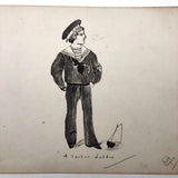 Sailor Laddie 1903 Pen and Ink Drawing