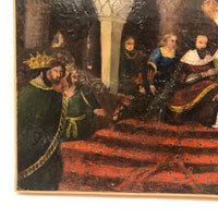 Exquisite 1854 Oil on (Relined) Canvas History Painting of King's Coronation, A. Moreaux