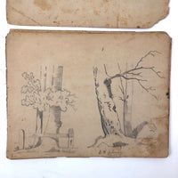 Emma Ackerley 1870 Loose Sketchbook Pages + Cover