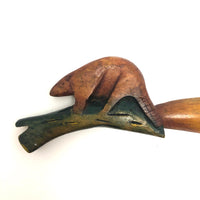 Carved Beaver Old Souvenir Letter Opener from Lisbourg, Canada
