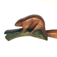 Carved Beaver Old Souvenir Letter Opener from Lisbourg, Canada