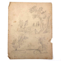 Emma Ackerley 1870 Loose Sketchbook Pages + Cover
