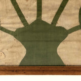 Emma Merkesell’s Large Hand Appliquéd Tulips Linen Quilt Square, Signed, 19th c.