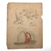Emma Ackerley 1870 Loose Sketchbook Pages + Cover