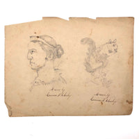 Emma Ackerley 1870 Loose Sketchbook Pages + Cover