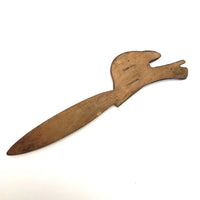 Carved Beaver Old Souvenir Letter Opener from Lisbourg, Canada