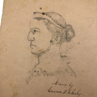 Emma Ackerley 1870 Loose Sketchbook Pages + Cover