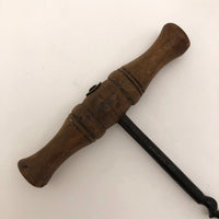 Antique Corkscrew With Turned Wood Handle