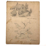 Emma Ackerley 1870 Loose Sketchbook Pages + Cover
