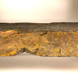 Beautiful Much Used Primitive Bench with Old Yellow and White Paint