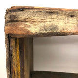 Beautiful Much Used Primitive Bench with Old Yellow and White Paint
