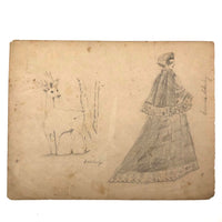 Emma Ackerley 1870 Loose Sketchbook Pages + Cover