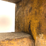 Beautiful Much Used Primitive Bench with Old Yellow and White Paint