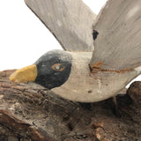 Carved and Painted Seagull on Driftwood