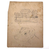 Emma Ackerley 1870 Loose Sketchbook Pages + Cover