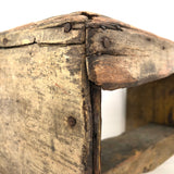 Beautiful Much Used Primitive Bench with Old Yellow and White Paint