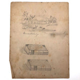 Emma Ackerley 1870 Loose Sketchbook Pages + Cover
