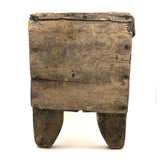 Beautiful Much Used Primitive Bench with Old Yellow and White Paint