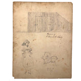 Emma Ackerley 1870 Loose Sketchbook Pages + Cover