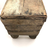 Beautiful Much Used Primitive Bench with Old Yellow and White Paint