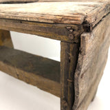 Beautiful Much Used Primitive Bench with Old Yellow and White Paint