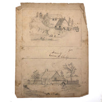 Emma Ackerley 1870 Loose Sketchbook Pages + Cover
