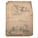 Emma Ackerley 1870 Loose Sketchbook Pages + Cover