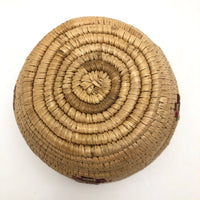 Yup'ik Northwest Coast Native American Lidded Coiled Grass Basket