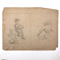 Emma Ackerley 1870 Loose Sketchbook Pages + Cover