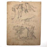 Emma Ackerley 1870 Loose Sketchbook Pages + Cover