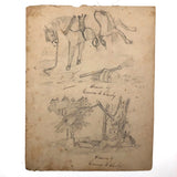 Emma Ackerley 1870 Loose Sketchbook Pages + Cover