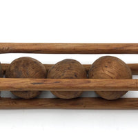 Three Balls in Cage Carved Pine Whimsy