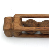 Three Balls in Cage Carved Pine Whimsy