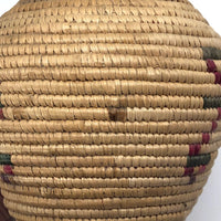 Yup'ik Northwest Coast Native American Lidded Coiled Grass Basket