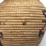 Yup'ik Northwest Coast Native American Lidded Coiled Grass Basket
