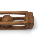 Three Balls in Cage Carved Pine Whimsy