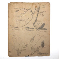 Emma Ackerley 1870 Loose Sketchbook Pages + Cover